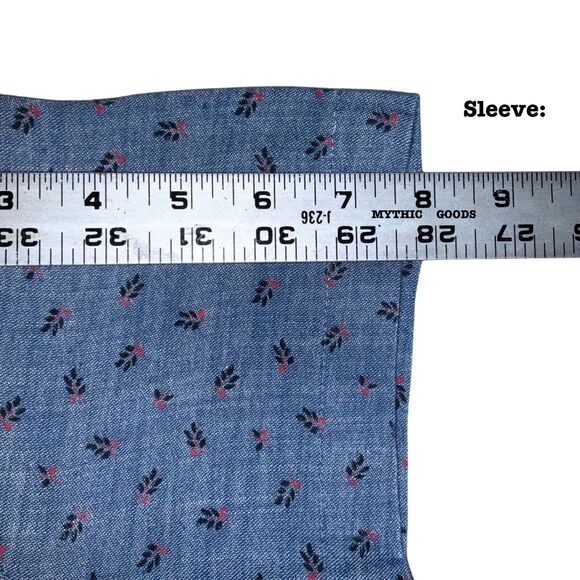 MBX Womens L Blue Summer Shirt Casual Short Sleeve Button Up Pattern Camp Party - Picture 9 of 10